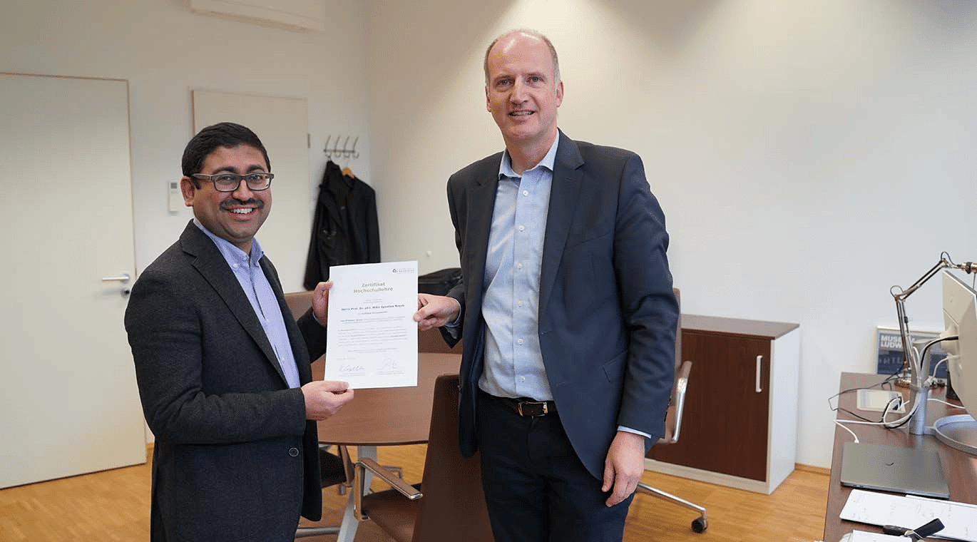 Professor receives certificate